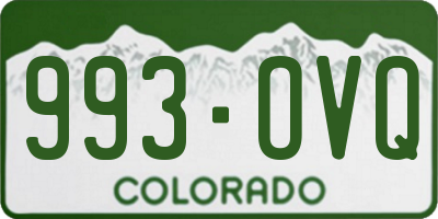 CO license plate 993OVQ