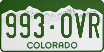 CO license plate 993OVR