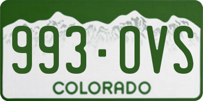 CO license plate 993OVS