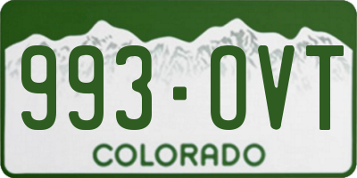 CO license plate 993OVT