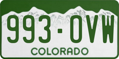 CO license plate 993OVW