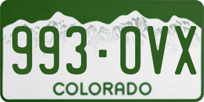 CO license plate 993OVX