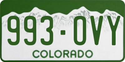 CO license plate 993OVY
