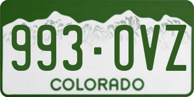 CO license plate 993OVZ
