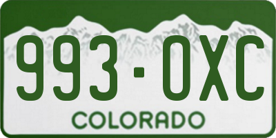 CO license plate 993OXC
