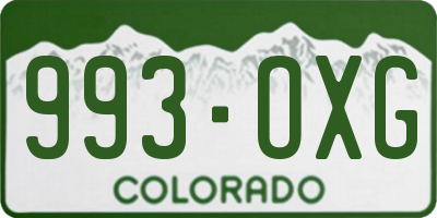 CO license plate 993OXG