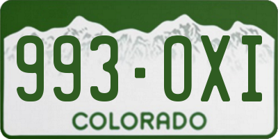 CO license plate 993OXI