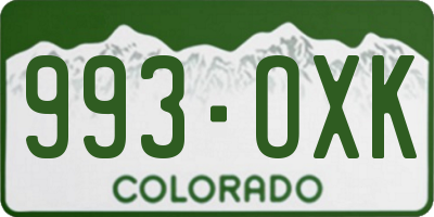 CO license plate 993OXK
