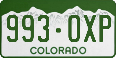 CO license plate 993OXP
