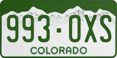 CO license plate 993OXS