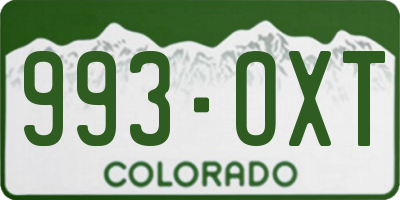 CO license plate 993OXT