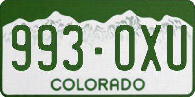 CO license plate 993OXU