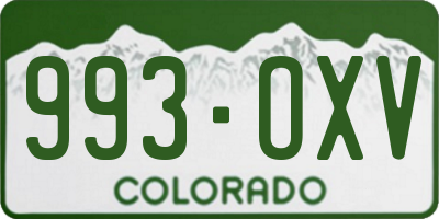 CO license plate 993OXV