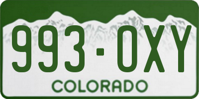 CO license plate 993OXY