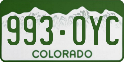 CO license plate 993OYC