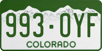 CO license plate 993OYF