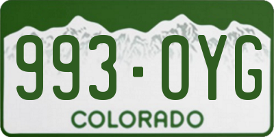 CO license plate 993OYG