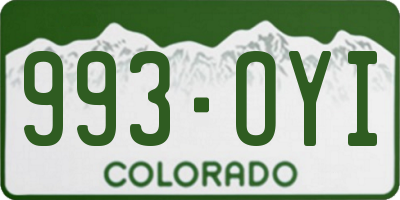 CO license plate 993OYI