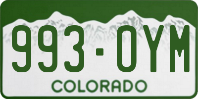 CO license plate 993OYM