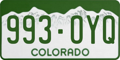 CO license plate 993OYQ