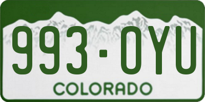 CO license plate 993OYU