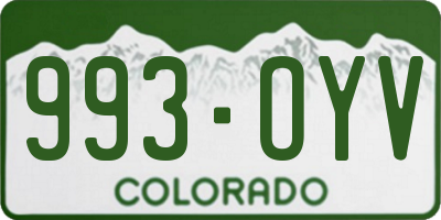 CO license plate 993OYV