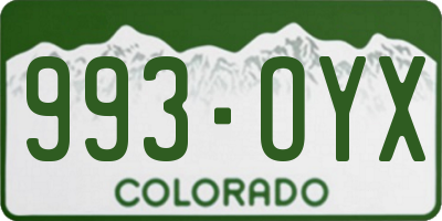 CO license plate 993OYX