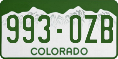 CO license plate 993OZB