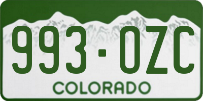 CO license plate 993OZC