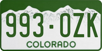 CO license plate 993OZK