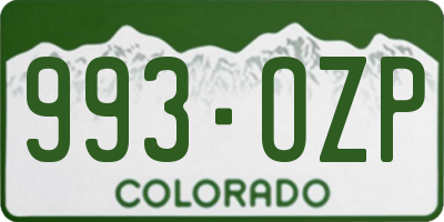CO license plate 993OZP