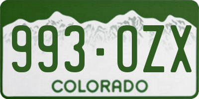 CO license plate 993OZX