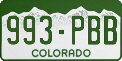 CO license plate 993PBB