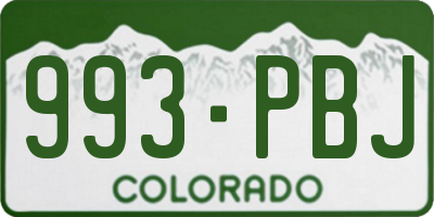 CO license plate 993PBJ