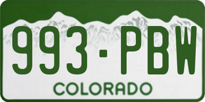 CO license plate 993PBW