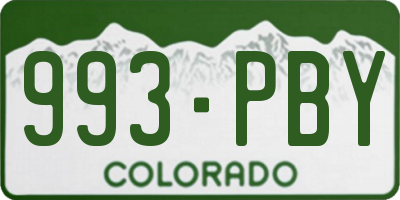 CO license plate 993PBY