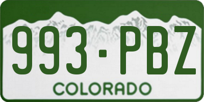 CO license plate 993PBZ