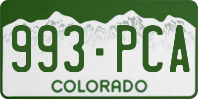 CO license plate 993PCA