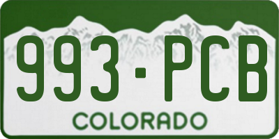 CO license plate 993PCB
