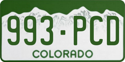 CO license plate 993PCD