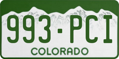 CO license plate 993PCI