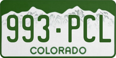 CO license plate 993PCL