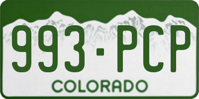 CO license plate 993PCP