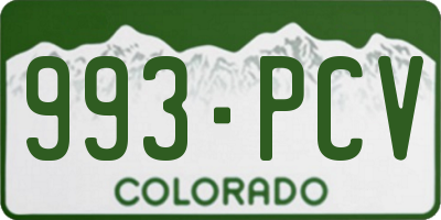 CO license plate 993PCV