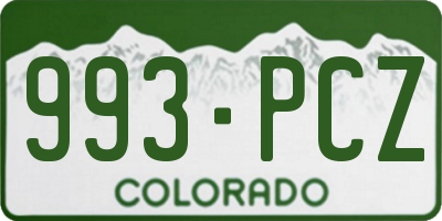 CO license plate 993PCZ