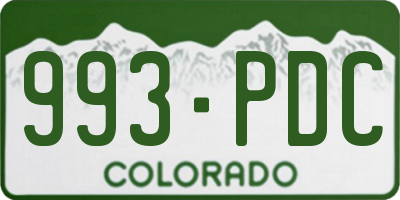CO license plate 993PDC