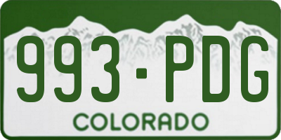 CO license plate 993PDG