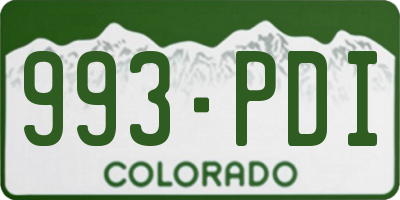 CO license plate 993PDI