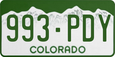 CO license plate 993PDY