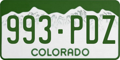 CO license plate 993PDZ